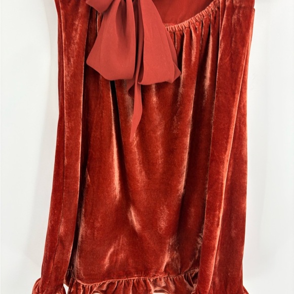 Urban outfitters velvet orange babydoll mini boho croquette fairy dress sz xs - Picture 9 of 14